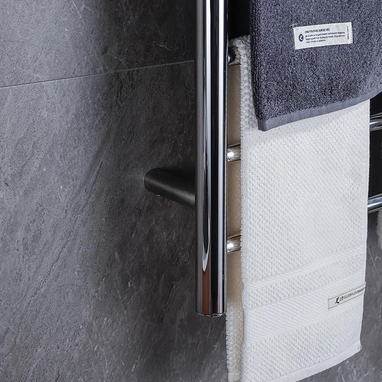 Kaiiy 304 Stainless Steel Electric Towel Rack Intelligent Temperature Control Wall Mount Warmer Heated Towel Rack with Shelf