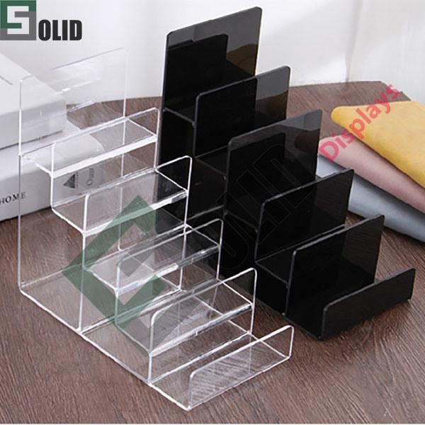 Customised Clear Acrylic Wallet and Handbag Display Stand/Acrylic Rack for Shop Multi-Tiers Acrylic Shelf