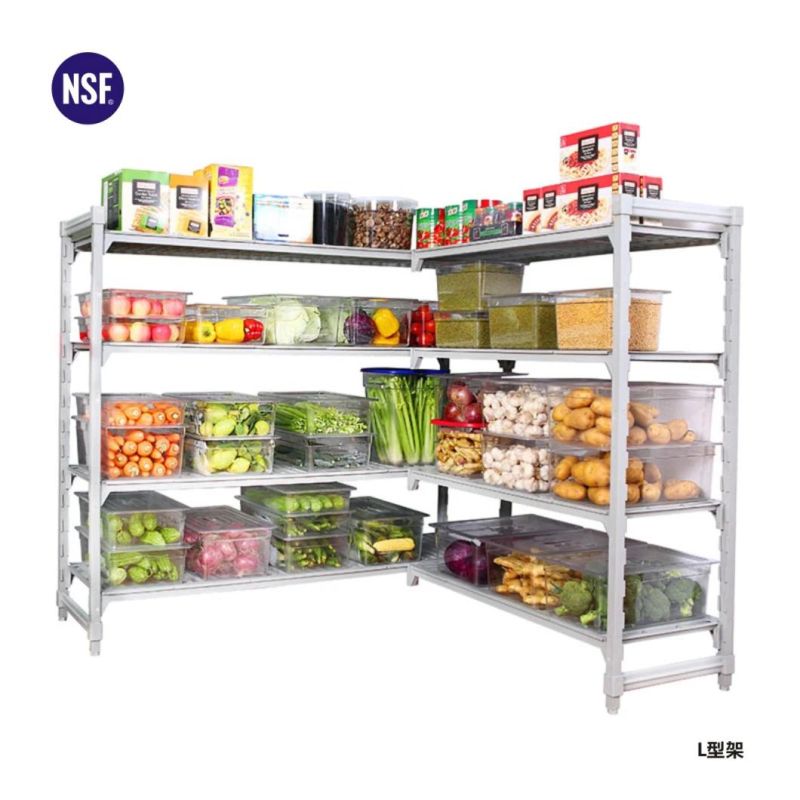 High Capacity Vented Plastic Supermarket Shelves Multi-Functional Plastic Rack