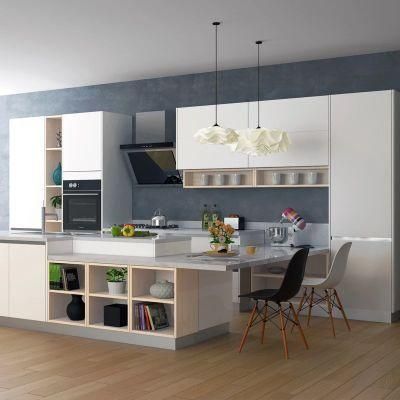 2019 Lacquer Kitchen Cabinet Design with Open Style Shelf Cabinets