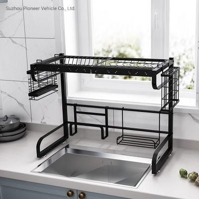 Easy Adjustable Stainless Steel Stand Storage Shelf Over Sink Dish Drying Kitchen Rack