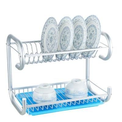 Chrome Metal Dish Drainer Drying Rack with Cutting Board Holder