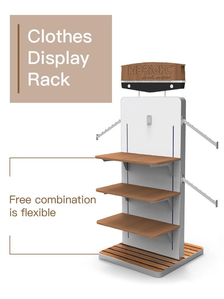 Wood and Metal Double Side Stand Display Clothes Rack