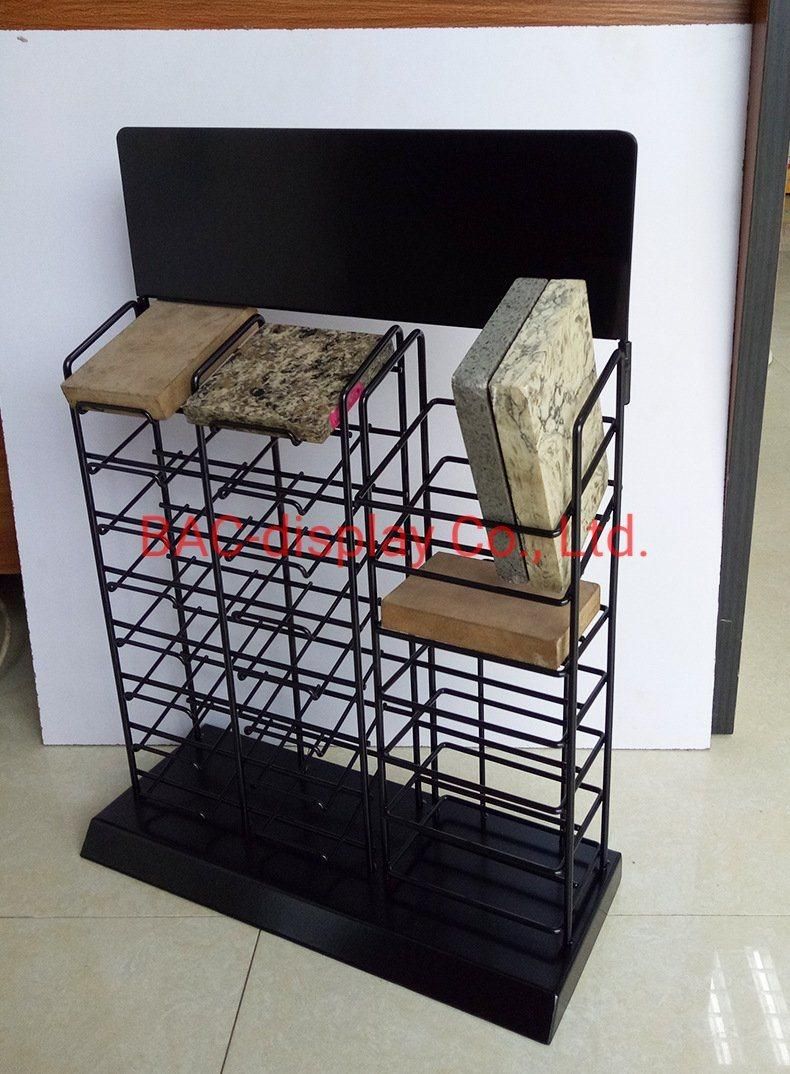 Metal Floor Quartz Stone Display Rack for Ceramic Tile with 7 Shelves