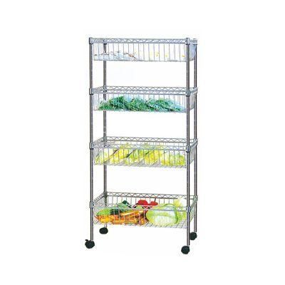 Hotel Hospital 4 Tiers Chrome Mini Square Wire Shelves Wire Rack