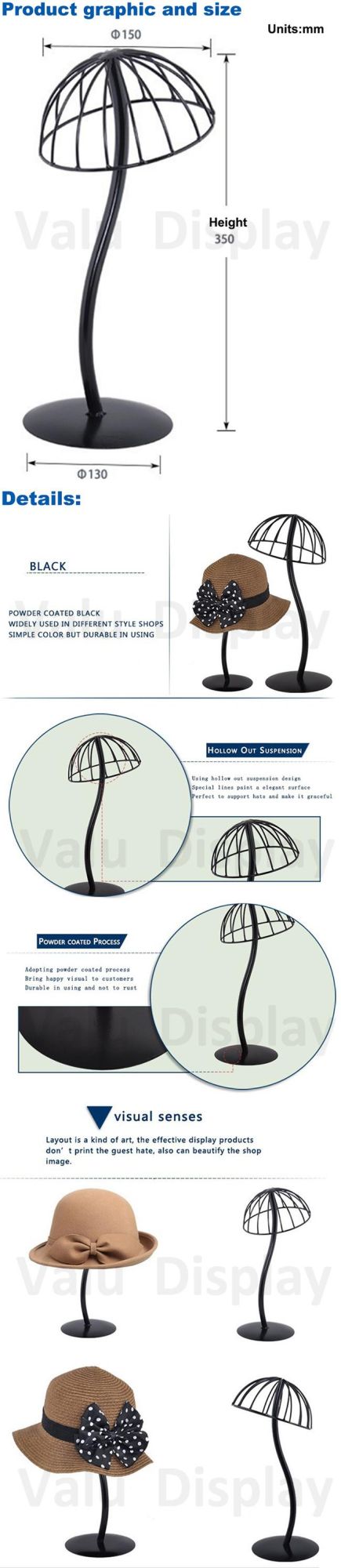 Fashion Design Hat Cap Stand Display Shelf Rack for Retail Cap Store