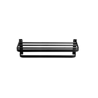 New Design Wall-Mounted Bath Towel Rack Matt Black SUS304 Bathroom Towel Shelf Towel Rack (NC4011B-MB)