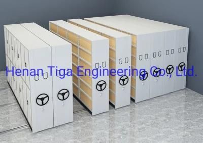 Hospital Government Office Cabinet Series Shelving, Steel Frame Locker Mobile File Archive Dense Rack