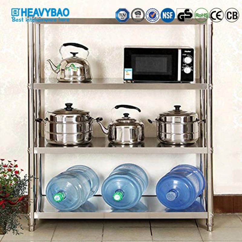 Heavybao 4 Tiers Heavy Duty Stainless Steel Detachable Plate Type Kitchen Storage Rack