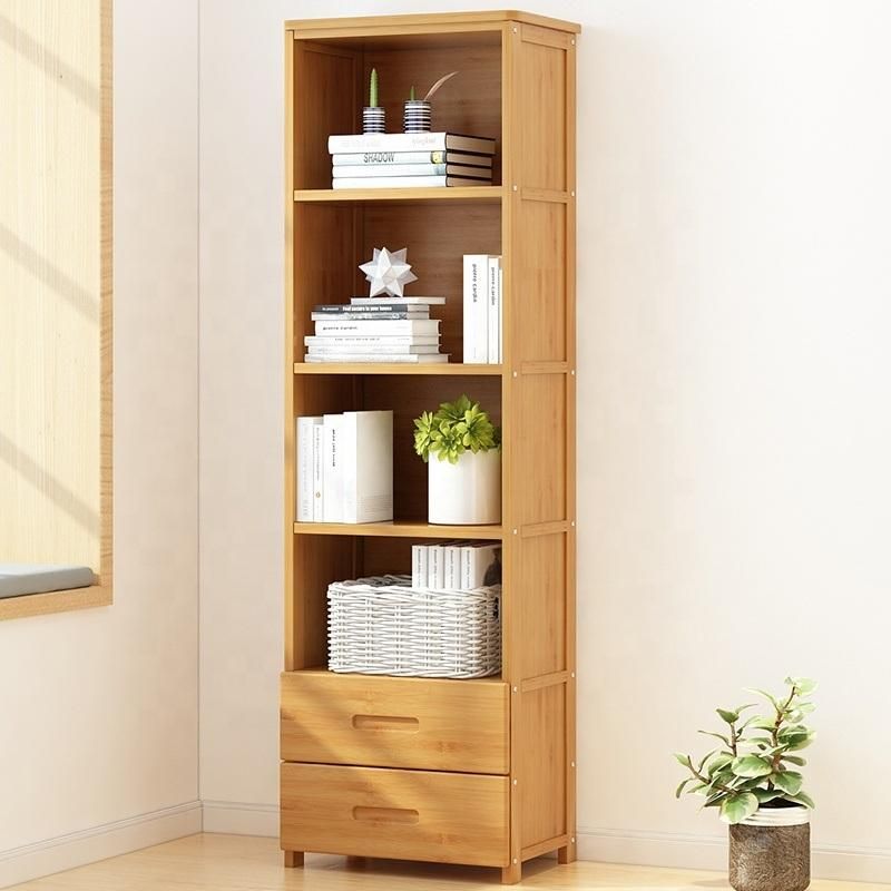 Foshan Factory MDF Bookcase Modern Portable Bookshelf with Drawer Living Room Small Furniture