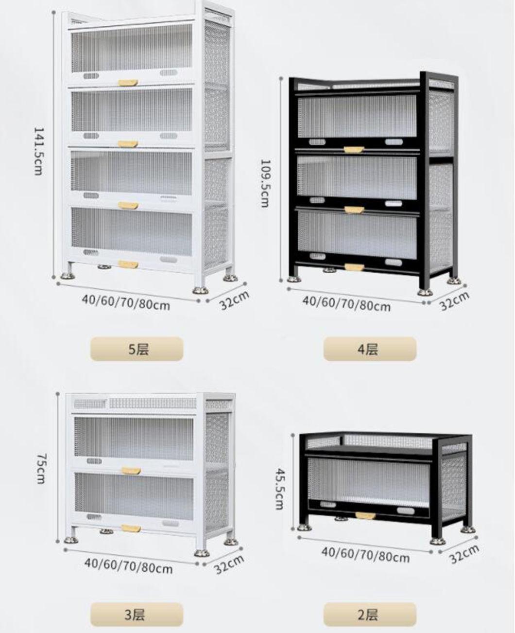 Household Cabinet Kitchen Shelf Multi-Layer Storage Cabinet Microwave Dishes Chopsticks Storage Rack