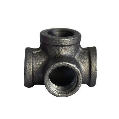 Black Malleable Casting Iron Cross for DIY Pipe Shelf