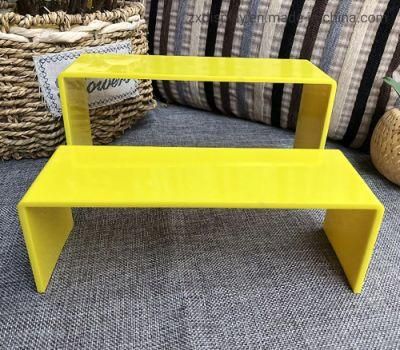 Yellow and Red Acrylic Cosmetic Display Stand Plexi Shoe Display Rack