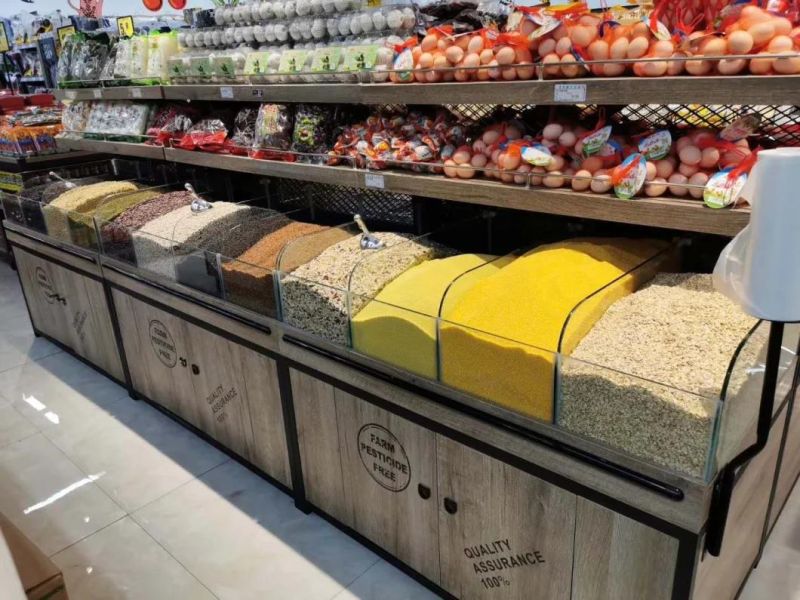 Supermarket Hypermarket Island Type Can Be Easily Self Applied for Combined Rice Grain Grocery Dry Goods Candy Display and Storage Rack, and The Manufacture