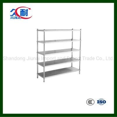 4/5 Tier 304 Goods Display Workbench Kitchen Steel Rack Stainless Steel Shelf Cold Room Rack