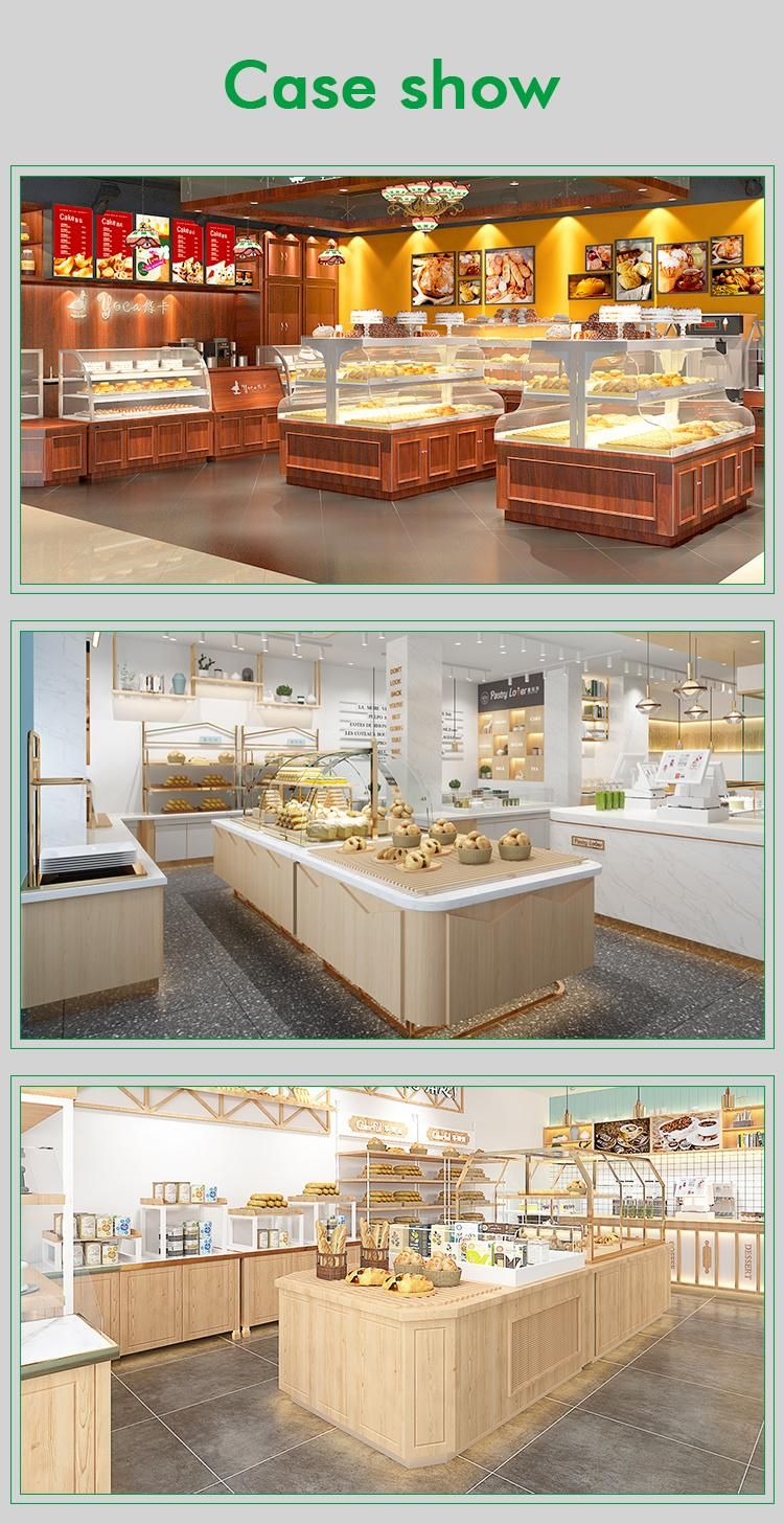 Novel Design Customized Island Bakery Display Cabinet Rack