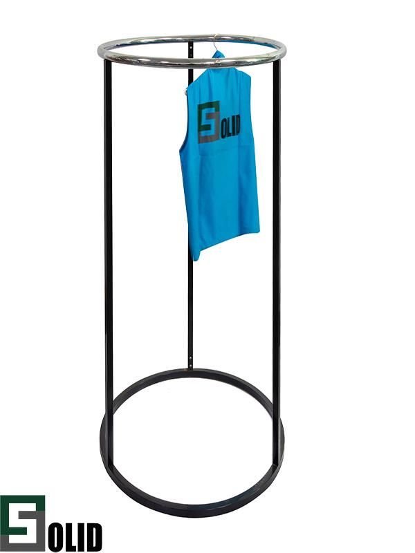 High Quality Black Round Metal Display Rack for Clothes