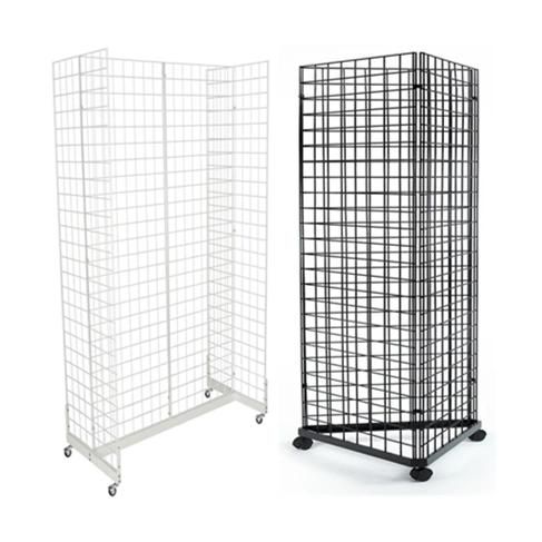 Rolling Floor 3 Sided Hook Metal Gridwall Wire Display Rack