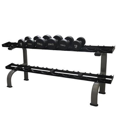 Commercial Fitness Gym Equipment Strength Training 2 Tier Dumbbell Rack Dumbbell Storage Rack