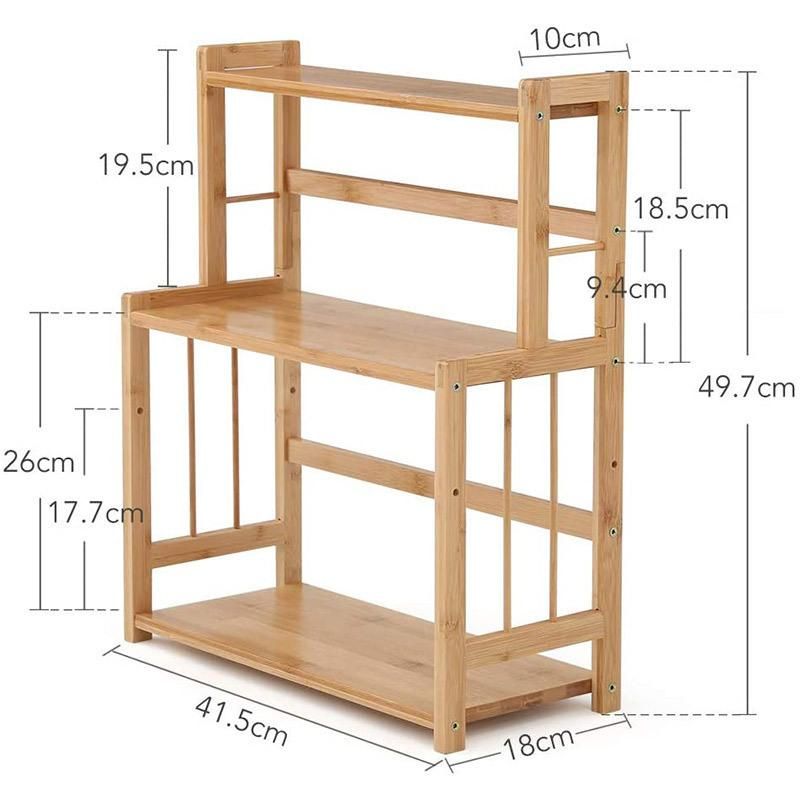 Bamboo Metal Wooden Rotating Magnetic Organizer Kitchen Wine Glass Spice Rack with Water Bottle