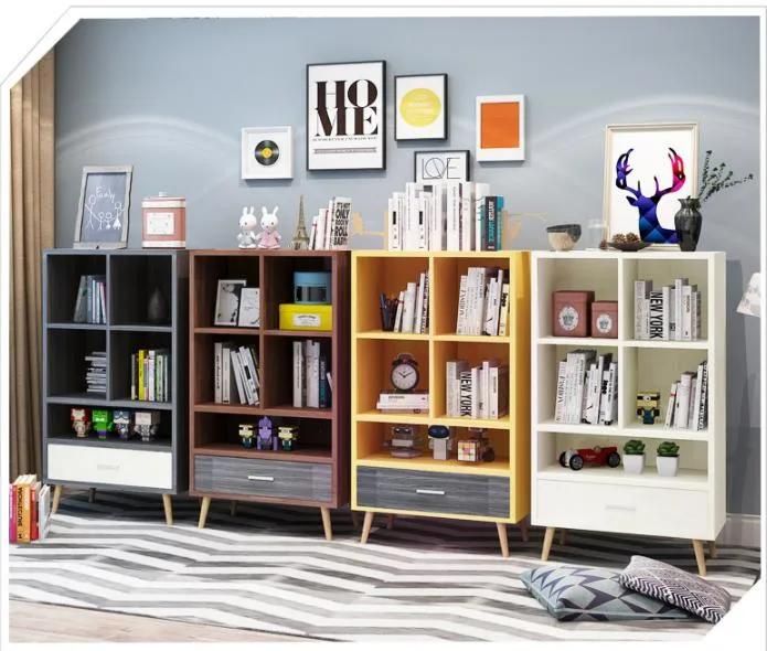 Bookshelf Floor-to-Ceiling Household Bookcase Simple Shelf Free Assembly Simple Japanese-Style Living Room Small Bookshelf