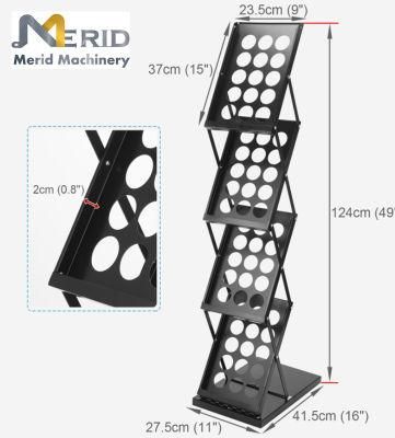 Customized Carbon Steel of Portable Folding Magazine Display Rack