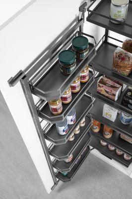 Dark Grey Kitchen Accessory Pull out Half Tandem Storage Rack