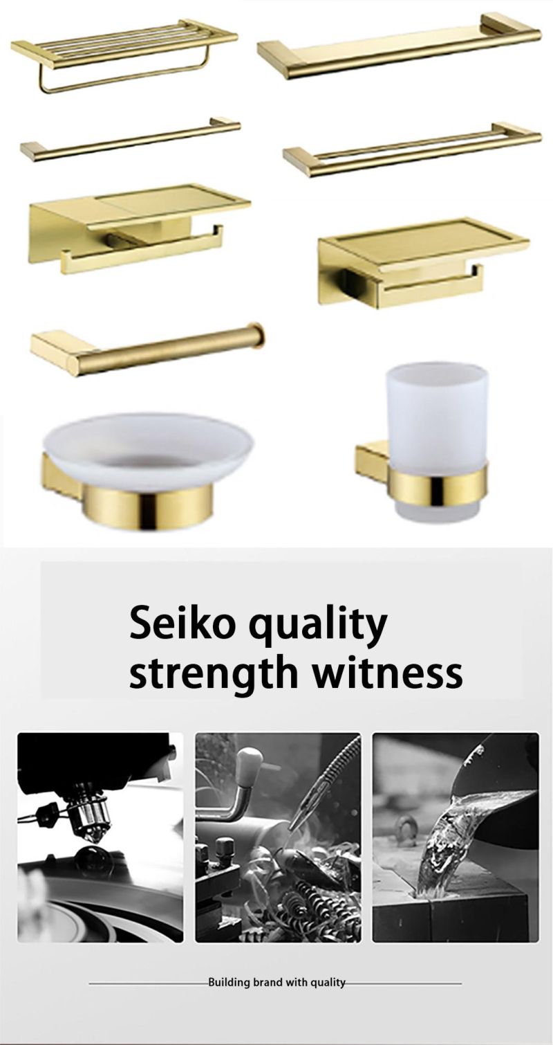 Washroom Restroom Bath Toilet Hotel Bathroom Accessories Golden Stainless Steel