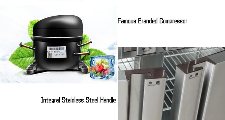 Customized Stainless Steel Work Table Refrigerator with Shelves