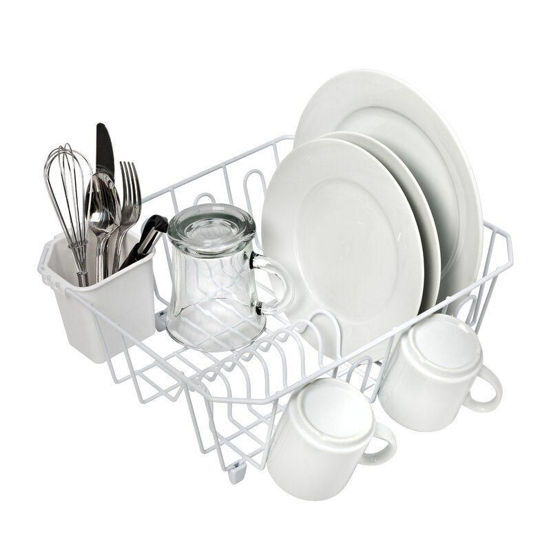 White Metal Iron Dishes Drainer Rack Shelf Bowl Plate Holders Storage Kitchen Cabinet Small Dish Drying Rack