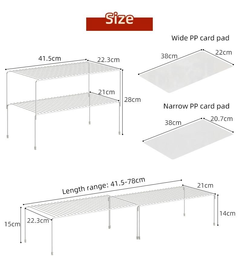 Household Kitchen Under Sink Shelf Double Layers Storage Standing Rack