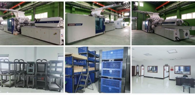 Plastic Multifunction Industrial 2 Shelf Heavy Duty Rolling Storage Plastic Service Utility Cart