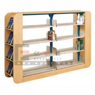 Library Furniture Wood and Metal Bookshelf for Library