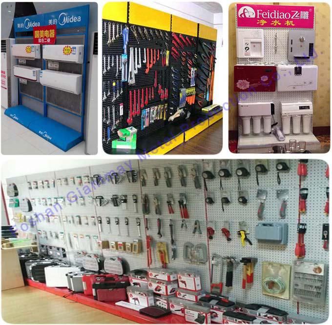 Hardware Pegboard Metal Floor Hooks Tools Display Shop Exhibition Product Rack