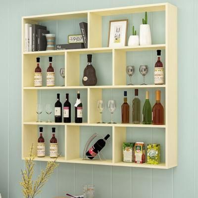 Simple and Creative Wine Cabinet Wall-Mounted Wooden Bookcase