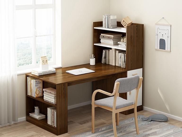 Computer Desktop Desk Desk Bookshelf One Table Home Simple Bedroom Office Writing Desk