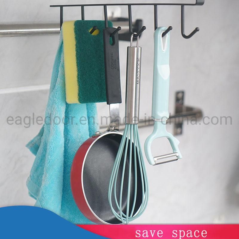 Iron Cupboard Hook Kitchen Cabinet Door Shelf Glass Mug Cup Storage Hanging Rack