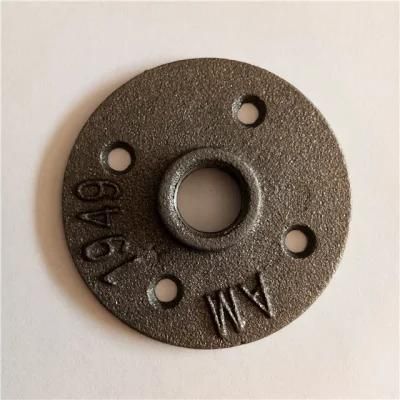 Iron Cast Malleable Floor Flanges Three Holes DN15 Fitting for 1/2 Inch Pipe