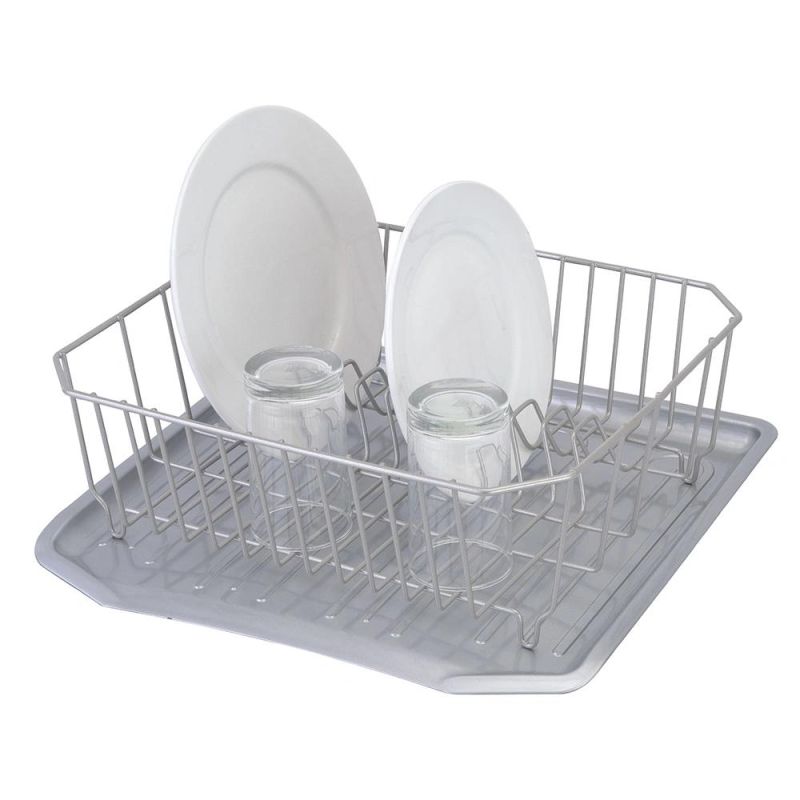 Popular Products 2021 Metal Kitchen Plate Rack Single Layer Drainer Folded Dish Rack
