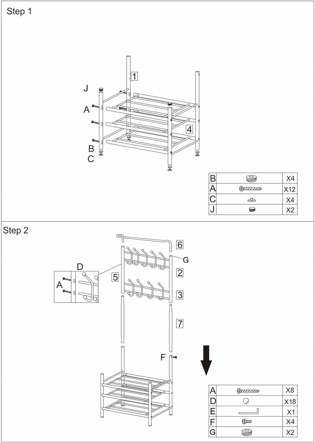 Metal Bedroom Clothes Display Shoe Rack