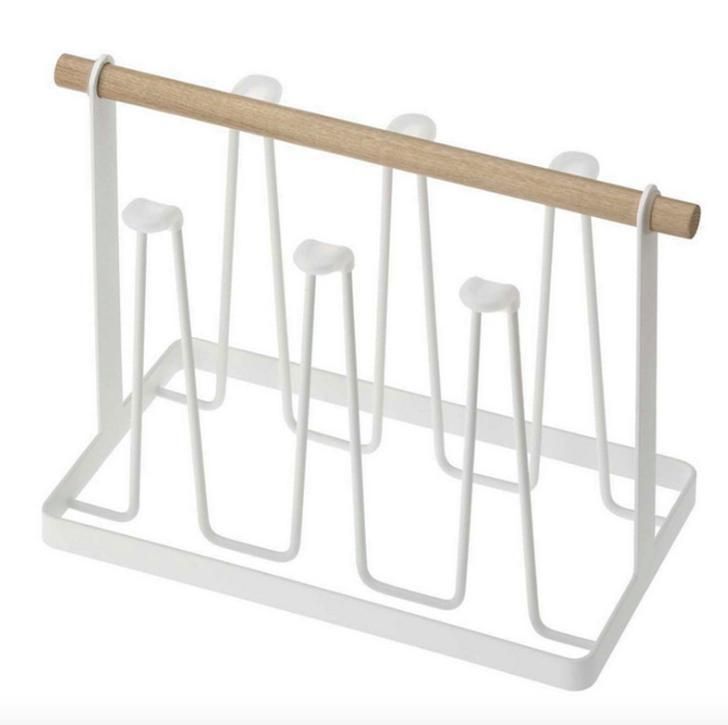 Handle Kitchen Desktop 6 Cup Mug Drying Holder Storage Rack