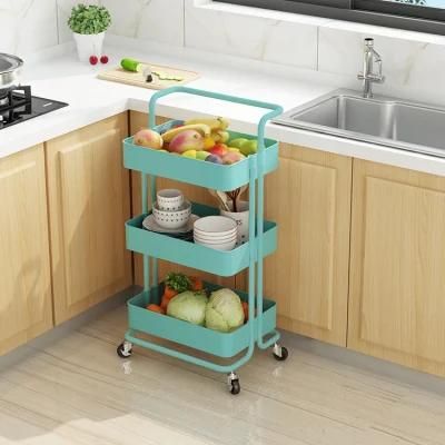 Large Capacity Non-Folding Removable Crevice Mobile Cart Kitchen Storage Rack