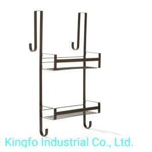 2 Tier Metal Bathroom Wire Organizer Shelf Shower Caddy-Shower Rack Over Door Kfs60078