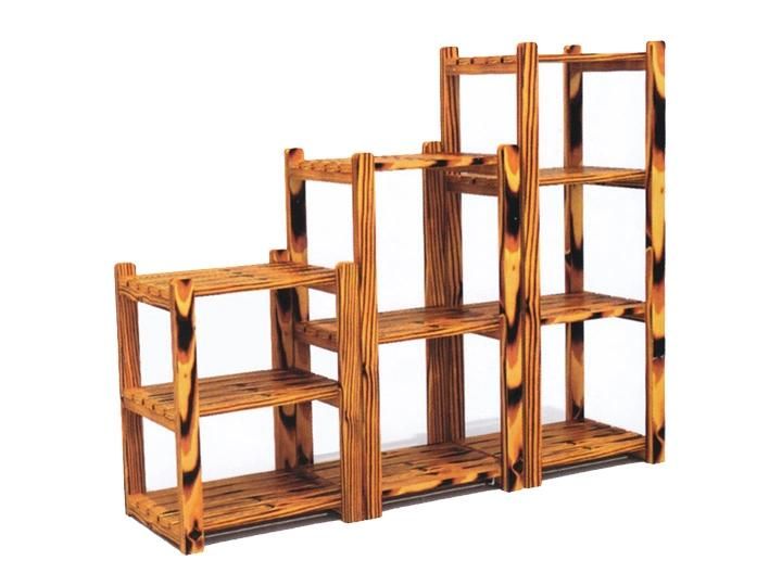 Backyard Carbonized Wood Plant Stand Flower Rack