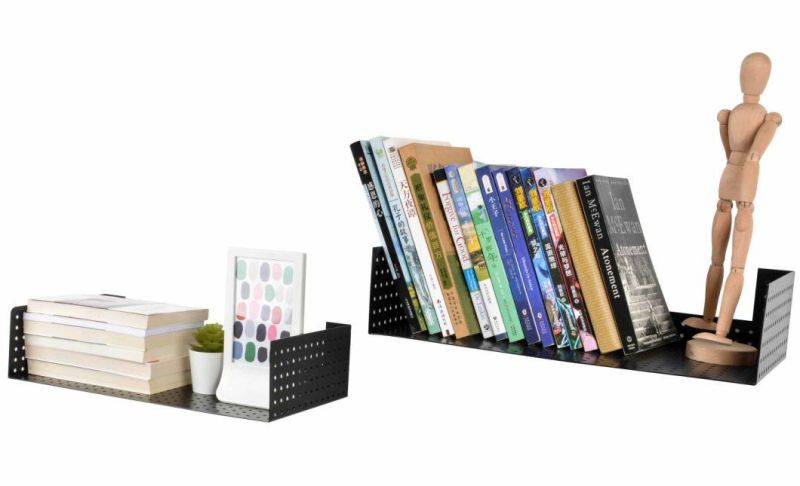 Black Floating Wall Mount Metal U Shape Shelf Book CD DVD Storage Display Rack