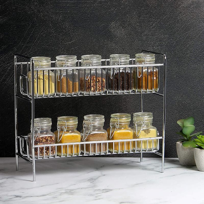 Kitchen Counter Storage 2 Tier Spice Rack Spice Organiser