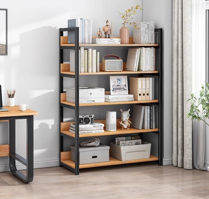Bookshelf Simple Floor Simple Living Room Wrought Iron Rack Space-Saving Student Home Multi-Layer Storage Rack Small Bookcase