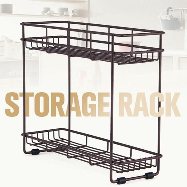 Standing Rack Kitchen Bathroom Countertop Storage Organizer Shelf Holder Spice Rack 2 Tier