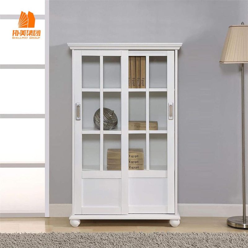 Adjustable Shelves Cupboard Glass Door Storage File Cabinet