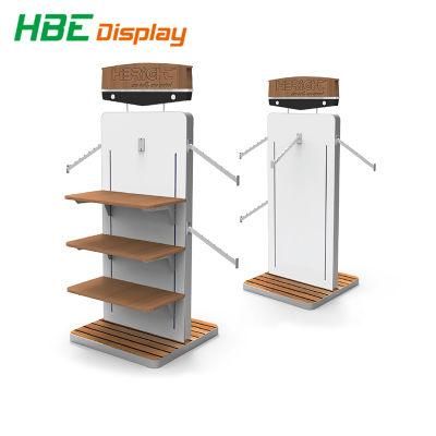 Wood and Metal Double Side Stand Display Clothes Rack